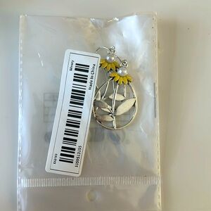 Silver sunflower earrings